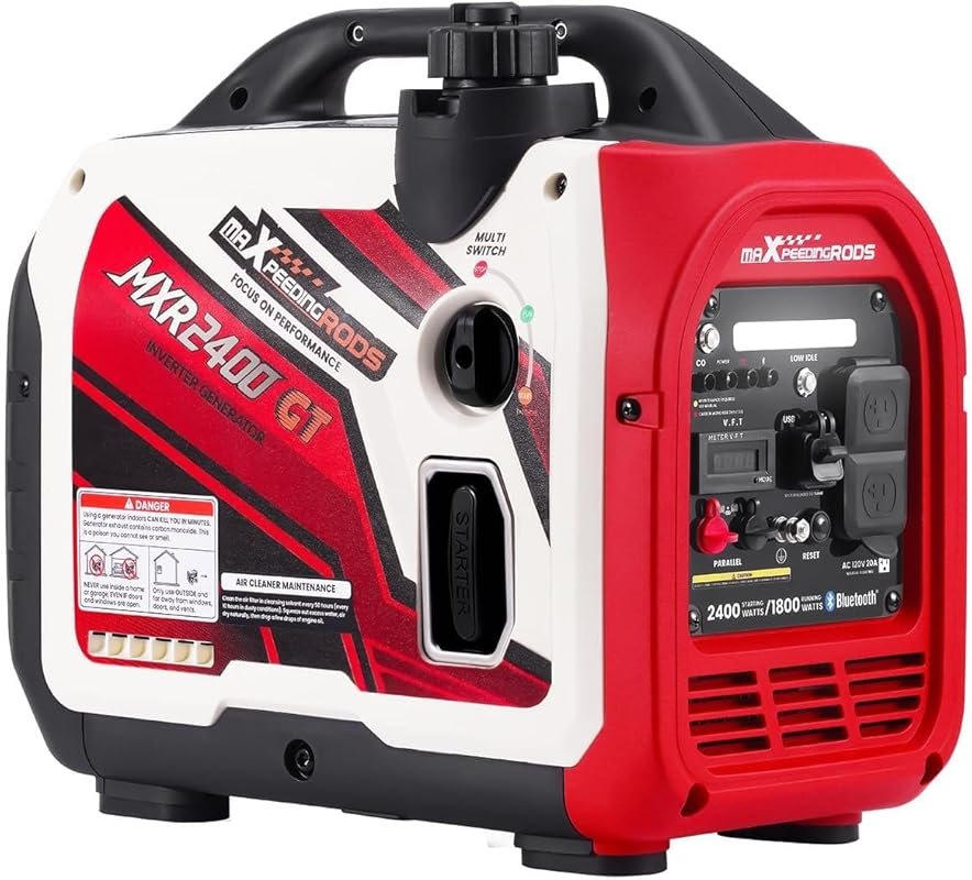 Best maXpeedingrods 2400 Watt Portable Inverter Generator with Bluetoo