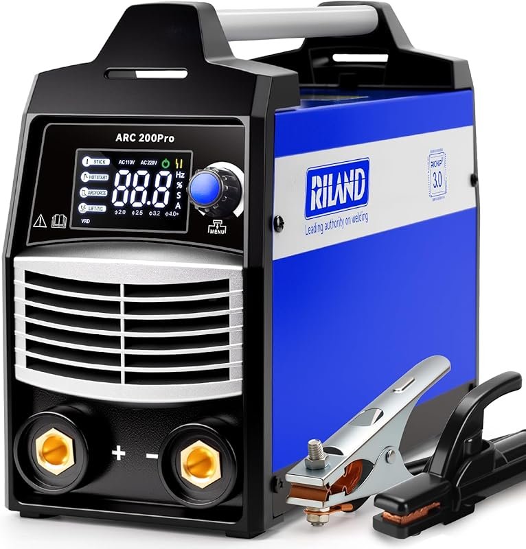 RILAND ARC 200Pro Portable Stick Welder: Lift TIG, Synergic, IGBT, Hot