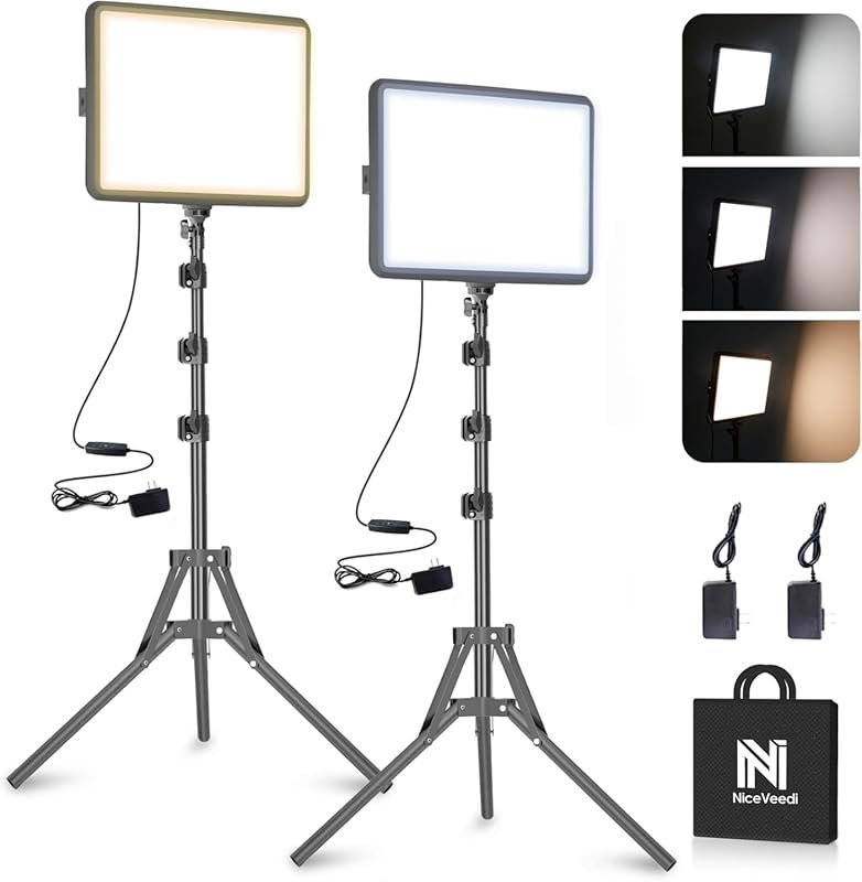 Portable Dimmable Ring Light Kit, 2900-7000K, with Tripod Stand for Ou